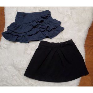 2 GUC Toddler Girl Skirt Skort 2T Black Blue Summer Spring Ruffles Bow Crazy 8